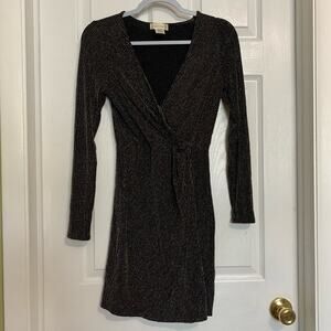 Altar’d State Metallic Wrap front dress